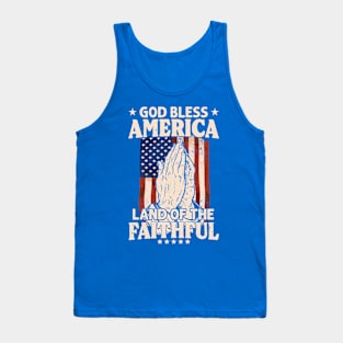 God Bless America Jesus American Flag Patriot Christian Tank Top